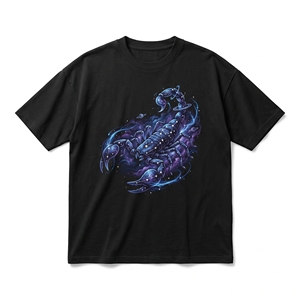 T-shirt mécanique Cyber Beetle |   T-shirt en coton épais gris anthracite 240 GSM avec motif circuit technique - Product Image 2