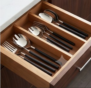 Ensemble de couverts minimalistes avec manches noires en acier inoxydable pour mariage, compatible lave-vaisselle - Product Image 6