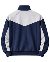 Ensemble de survêtement sportif pour homme bleu marine et gris personnalisé, veste zippée intégrale et pantalon de jogging, tenue décontractée pour la gym, fabricant sur mesure, vêtements OEM