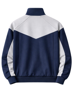 Conjunto Deportivo Personalizado Azul Marino y Gris para Hombre, Chaqueta con Cierre Completo, Pantalones Jogger, Ropa Casual para Gimnasio, Fabricante Personalizado, Ropa OEM - Product Image 5