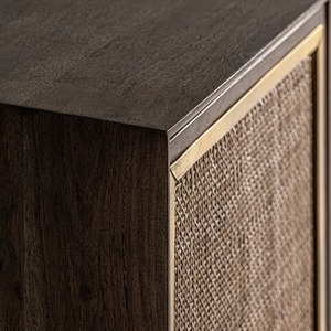 Buffet moderne en teck et rotin avec portes en cannage naturel – Console de rangement de luxe pour salon, hôtel et villa - Product Image 4