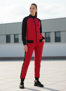 Survêtement de football unisexe deux pièces 100 % polyester, décontracté, uni, sportif, mi-lourd, imprimé par transfert thermique, respirant, longueur intégrale, avec côtés imprimés - Product Image 5