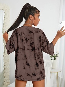 Camiseta Unisex Oversize de Manga Corta con Cuello Redondo, Tejido de Algodón con Mezcla de Colores Tie-Dye, Ecológica, de Secado Rápido, Transpirable y de Ajuste Holgado - Product Image 2