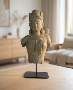 Sculpture de buste féminin indien classique, réplique d'art de temple du Xe-XIIe siècle, vente directe en gros - Product Image 6