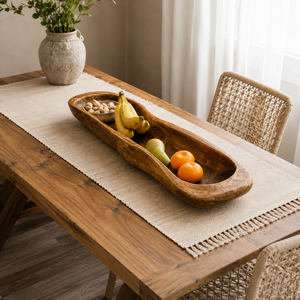 Bol décoratif en forme de bateau long, multifonctionnel, durable, en teck écologique, moderne et luxueux ARTERRA pour villa de luxe - Product Image 6