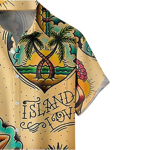Men Hawaiian Beach <b>Shirts</b> Summer Short Sleeve Slim Fit 100% Polyester Twill Tropical Floral Print Casual <b>Button</b> Quick Dry - Product Image 4