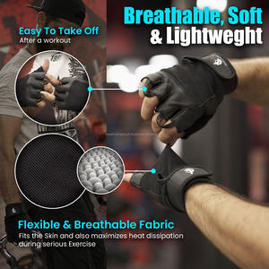 Gants d'haltérophilie à usage intensif en cuir de vachette rembourré et durable pour hommes et femmes, gants de fitness et de cyclisme, au design personnalisé - Product Image 2