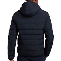 Ventes en gros de vestes matelassées d'hiver en nylon bleu longues personnalisées avec logo OEM, manteaux à bulles pour hommes, vestes matelassées pour hommes