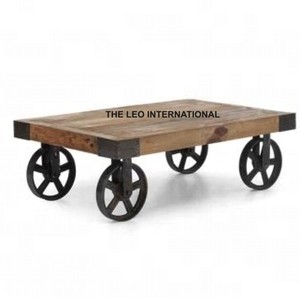 Muebles de Madera Estilo Industrial con Ruedas, Muebles Modernos para Sala de Estar, Uso Doméstico, No Plegables, para Apartamento - Product Image 1