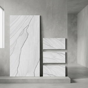 Carreaux de sol et de mur en porcelaine brillante Piso White 2x4 pieds, aspect marbre blanc, collection hôtel - Product Image 6