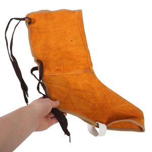 Cowhide Split Leather Welding <b>Boot</b> <b>Covers</b> Thermal Insulation Abrasion Resistant Knee Guard Protectors Gaiters Safety Clothing - Product Image 2