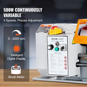 Tour à métaux de table 7 x 13,78 pouces, moteur à balais 500W, vitesse variable 0-2200 tr/min, machine de travail des métaux de précision - Product Image 3