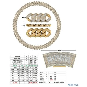 Cadena de eslabones cubanos Miami de 20 mm para hombre, con diamantes pavé, letras ROYAL personalizadas, cierre de caja curvo, diamantes cultivados en laboratorio redondos tipo baguette - Product Image 1