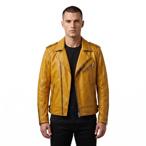 Dumela Nouvelle Veste Bomber Décontractée pour Homme en Cuir de Vachette Gaufré à Bouton Unique, Coupe Classique, Service OEM, Noire, Séchage Rapide et Respirante - Product Image 2