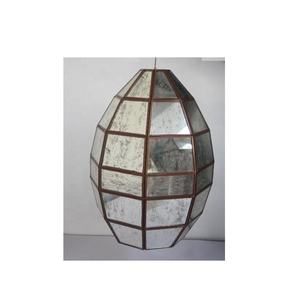 โคมไฟระย้าทองเหลืองและแก้วทำจากทองเหลืองโบราณโคมไฟตกแต่งบ้านทำจากเงินโบราณ - Product Image 3