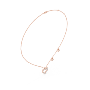 Pendentif cœur en or rose 14 carats avec diamant de laboratoire taille brillant rond - Style ethnique - Cadeau de Saint-Valentin pour femme - Product Image 2
