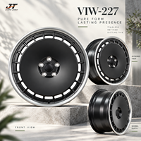 Jantes forgées à disque plein avec fentes d'aération 18-22 pouces, finition noir mat avec lèvre polie VIW-227 pour BMW Audi Mercedes-Benz