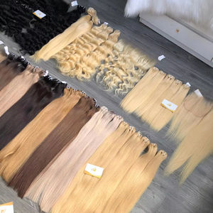 Extensions de cheveux humains bruts vietnamiens 100% de haute qualité, lisses naturels, double trame coupée à la machine, cheveux tissés décolorés - Product Image 1