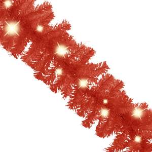 Guirlande de Noël de 16,4 pieds de long, couronne de Noël rouge en PVC, autres décorations de Noël - Product Image 3