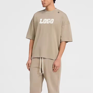 T-shirt épais 100 % coton personnalisable avec impression DTG et sérigraphie, logo, coupe décontractée, tissu tricoté pour homme - Product Image 6