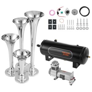 Kit Clacson per Treno 150dB, Set di 4 Trombe ad Aria per Pickup, Compressore d'Aria 12V 160 psi, Serbatoio 2.6 Gal/10 L, Compatibile 12/24V - Product Image 6
