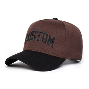 Gorras de Béisbol y Sombreros de 5 Paneles con Borde Negro, Bordado 3D Personalizado, Tela de Algodón, Estilo Urbano, para Hombre y Mujer, Venta al Por Mayor - Product Image 1