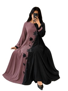 Robe longue islamique 2026 en dentelle respirante avec motif croisé et travail de diamants, idéale pour les mariages automne/printemps, pour femmes musulmanes - Product Image 1