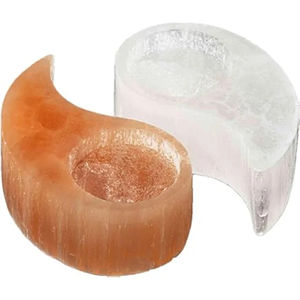 Porte-bougie en sel de l'Himalaya de forme naturelle, lampe décorative en cristal de roche - Product Image 1