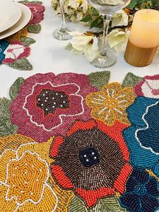 Stylish <b>Beaded</b> Embroidery <b>Placemats</b> Decorative Handmade Dining Table Mats for Wedding Party Celebration and Home Decor - Product Image 4