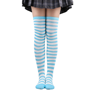 Women's Autumn Winter Christmas Halloween Knee-<b>High</b> Striped Cosplay <b>Socks</b> Breathable <b>Knitted</b> Long <b>Thigh</b> Coverage for Parties - Product Image 6