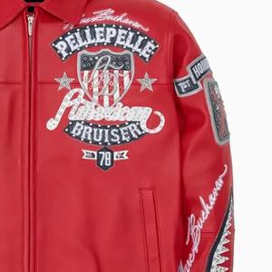 Chaqueta de Cuero Pelle de Primera Calidad para Hombre, Estilo Moderno con Cuero 100% Original, Bordado y Pedrería 2026 - Product Image 3