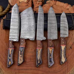 ชุดมีดเชฟเหล็กดามัสกัสคุณภาพสูง พร้อมลวดลายสวยงาม สำหรับการใช้งานเชิงมืออาชีพ - Product Image 1