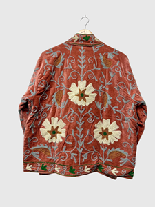เสื้อแจ็คเก็ตกำมะหยี่ปักลายสไตล์แพรรี่ชิค แขนยาว คอจีน ลายดอกไม้ ไซส์พลัส สำหรับผู้หญิง ใส่ในฤดูใบไม้ร่วง - Product Image 2