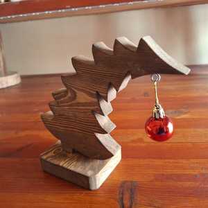 Curio Craft Luxury Wooden <b>Christmas</b> Leaning <b>Tree</b> Decor | Eco-Friendly Handmade <b>Christmas</b> Ornament Collection - Product Image 2