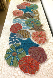Handmade Floral Design Beaded <b>Table</b> <b>Runner</b> Aari Technique Decorative <b>Dining</b> Party Settings 13x36inch (Customizable) Embroidery - Product Image 5