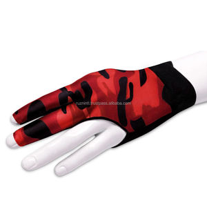 Guante de Billar de Medio Dedo con Camuflaje Rojo, Impresión por Sublimación, Accesorio Deportivo Unisex para Todas las Temporadas - Product Image 1
