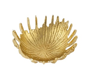 ชามทองเหลืองโบราณโบราณสำหรับใส่ผลไม้และใบไม้โบราณทำจากโลหะขัดเงาสีทองพร้อมวันที่ดีไซน์เป็นเอกลักษณ์ชามประดับ - Product Image 1