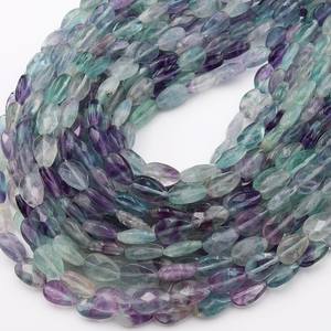 Cuentas de Fluorita Natural Facetadas en Forma de Lágrima, Perforadas Verticalmente, para Fabricación de Joyería, Manualidades, Suministros de Gemas - Product Image 1