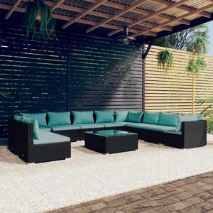 Conjunto de Muebles de Jardín en Negro y Azul Agua - Product Image 1