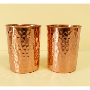 Handmade Pure Copper Hammered Tumbler <b>Set</b> Ayurvedic Health Benefits Luxury Food-Grade Drinking Glasses For Home Yoga & Gifting - Product Image 1