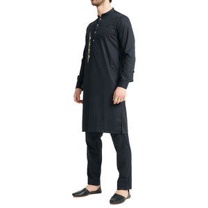New Design Islamic Modest <b>Men's</b> <b>Thobes</b> Jubbah Solid Polyester Autumn Plus Size Long Sleeve Thermal Breathable Wholesale - Product Image 4