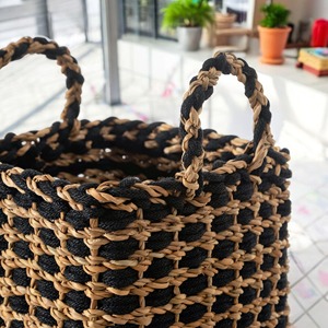 ตะกร้าหญ้าทะเลสไตล์โบฮีเมียน ตะกร้าเก็บของตกแต่ง ทำด้วยมือ ขายส่ง เป็นมิตรกับสิ่งแวดล้อม ผลิตในเวียดนาม - Product Image 5