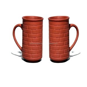 Tazas de café de arcilla marrón Natural para beber bebidas calientes y frías, diseño de ladrillo redondo, la mejor calidad - Product Image 1
