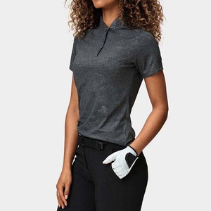 Women's Polo Shirt Short Sleeve Casual Knitted Breathable <b>100</b>% <b>Polyester</b> Regular Length - Product Image 2