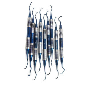 Blue Gracey Curettes Set 9 German Hollow Stainless Steel Dental Instruments Double End Professional Hospitals Dentavex CE - Product Image 4
