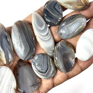 Agate du Botswana blanche naturelle, cabochon, pierres précieuses en vrac, formes variées, 20-40 mm, livraison rapide, approvisionnement en gros - Product Image 1
