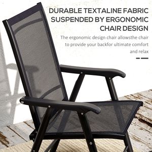 Lot de 4 chaises pliantes noires empilables pour terrasse, salle à manger, sièges polyvalents - Product Image 4
