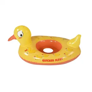 Flotador de piscina inflable de pato de PVC amarillo PRO verificado con logotipo de asiento de seguridad anillo de natación impreso para niños anillos de natación para niños - Product Image 2