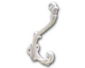 Gancho de Pared Doble de Metal en Color Blanco, Resistente, con 2 Ganchos para Colgar Ropa, Sombreros, Toallas, Ahorra Espacio, Moderno - Product Image 1