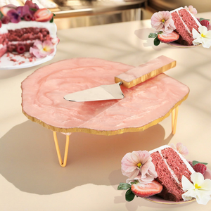 Modern Trending Design Resin Cake Stand Artizon Studio Customized Color High-quality Unique Designer Epoxy Plate Top Handmade - Product Image 4